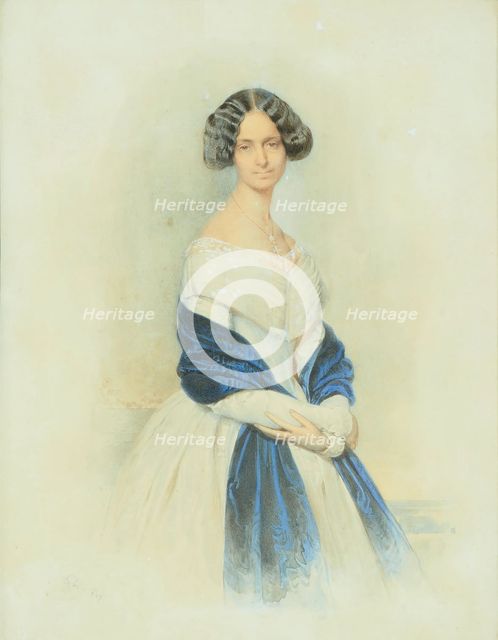 Portrait of Archduchess Maria Theresa of Austria-Este (1817-1886, Countess of Chambord, 1847. Creator: Franz Eybl.