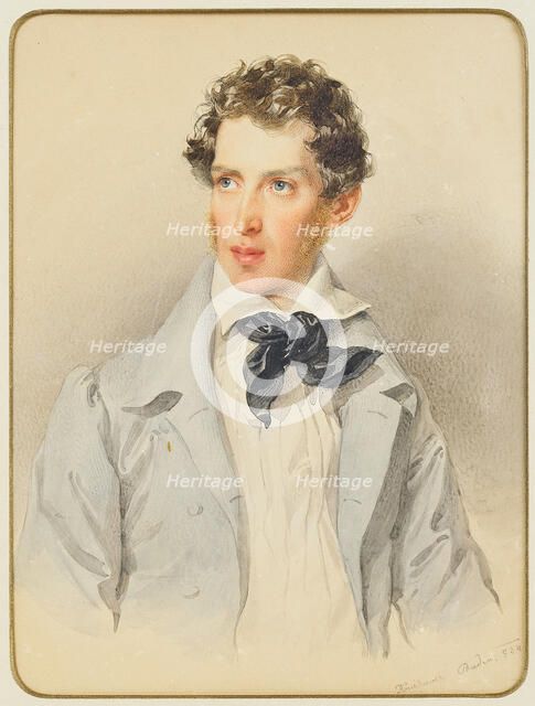 Portrait of Archduke Albrecht of Austria, Duke of Teschen (1817-1895) at the age of 17, 1834. Creator: Kriehuber, Josef (1800-1876).