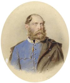 Portrait of Archduke Karl Ludwig of Austria (1833-1896) as Proprietor of the Uhlan Regiment..., 1872 Creator: Kriehuber, Josef (1800-1876)