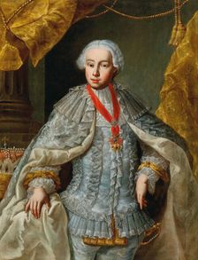 Portrait of Archduke Leopold (future Emperor Leopold II) in wedding gown, ca 1764-1765. Creator: Anonymous