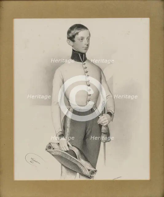Portrait of Archduke Wilhelm of Habsburg-Lorraine (1827-1894), 1843. Creator: Kriehuber, Josef (1800-1876).