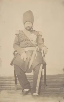 Portrait of Ardeshir Mirza, uncle of the king, 1840s-60s. Creator: Possibly by Luigi Pesce