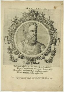 Portrait of Aretaeus, published 1574. Creators: Unknown, Johannes Sambucus
