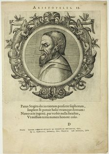 Portrait of Aristoteles, published 1574. Creators: Unknown, Johannes Sambucus