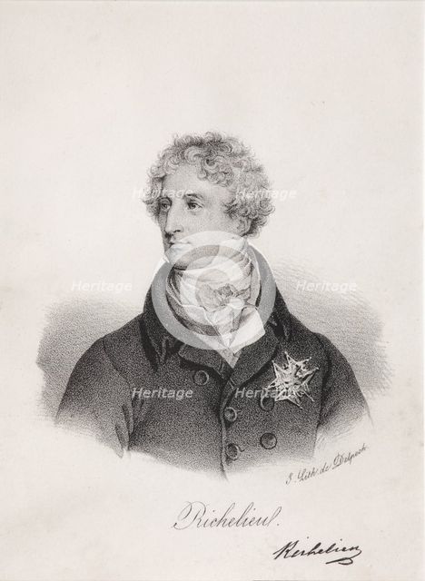 Portrait of Armand Emmanuel du Plessis, duc de Richelieu, 1820s. Artist: Delpech, François Séraphin (1778-1825)