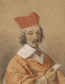 Portrait of Armand-Jean du Plessis, Cardinal de Richelieu, about 1632-1634. Creator: Simon Vouet