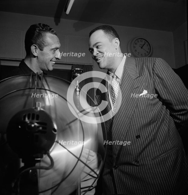 Portrait of Arnett Cobb and Symphony Sid, WHOM, New York, N.Y., 1946. Creator: William Paul Gottlieb.