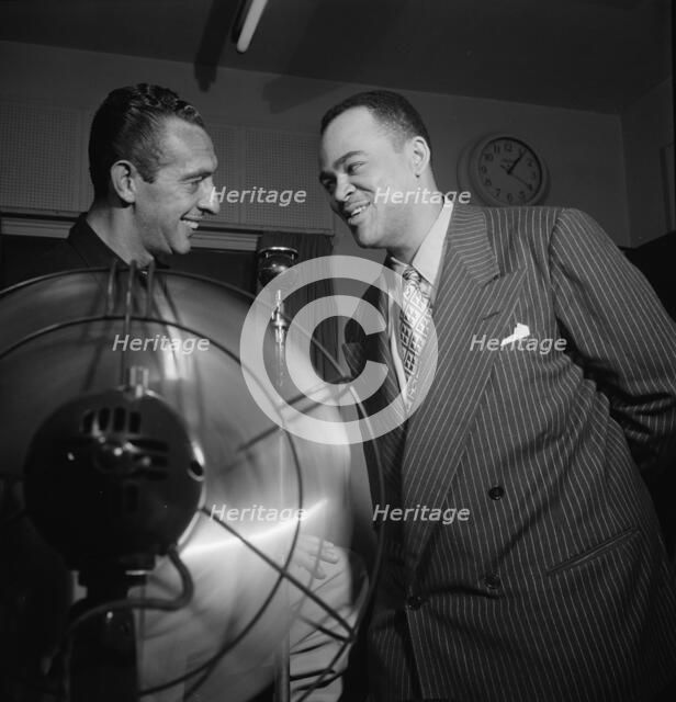 Portrait of Arnett Cobb and Symphony Sid, WHOM, New York, N.Y., 1946. Creator: William Paul Gottlieb.