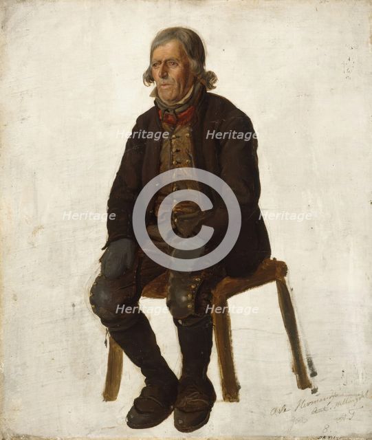 Portrait of Asle Hermandson from Hallingdal, probably 1849. Creator: Adolph Tidemand.
