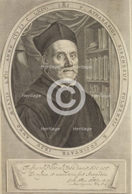 Portrait of Athanasius Kircher (1602-1680), 1664. Artist: Bloemaert, Cornelis Abrahamsz., II (1603-1692)