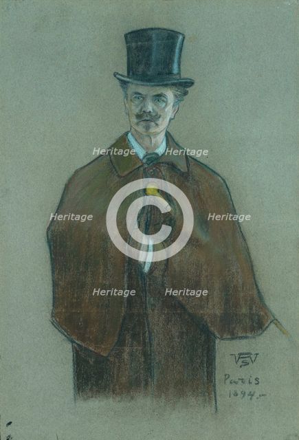 Portrait of August Strindberg, 1894. Creator: Sigurd Wettenhovi-Aspa.