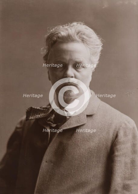Portrait of August Strindberg, bust, 1906. Creator: Herman Hamnqvist.