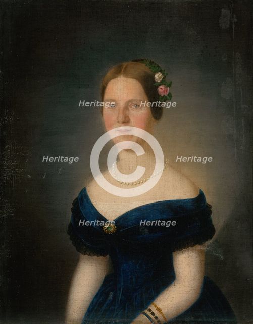 Portrait of Augusta Tibély, née Grossmann, around 1849. Creator: Karol Augustus Tibely.