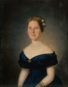 Portrait of Augusta Tibély, née Grossmann, around 1849. Creator: Karol Augustus Tibely