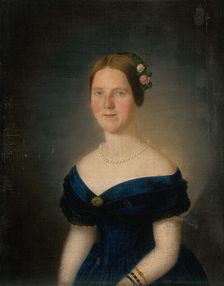 Portrait of Augusta Tibély, née Grossmann, around 1849. Creator: Karol Augustus Tibely
