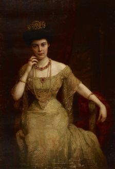 Portrait of Augusta Victoria of Schleswig-Holstein (1858-1921), Wife of Wilhelm II..., 1898. Creator: Felix Ehrlich