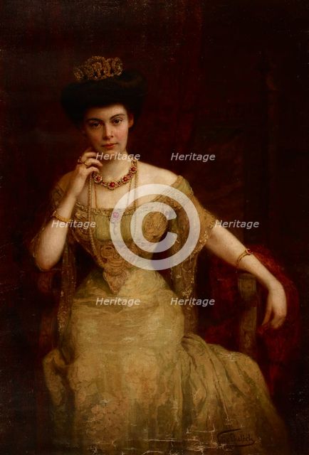 Portrait of Augusta Victoria of Schleswig-Holstein (1858-1921), Wife of Wilhelm II..., 1898. Creator: Felix Ehrlich.