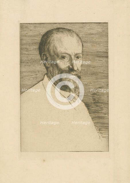 Portrait of Auguste Poulet-Malassis (1825-1878). Creator: Legros, Alphonse (1837-1911).