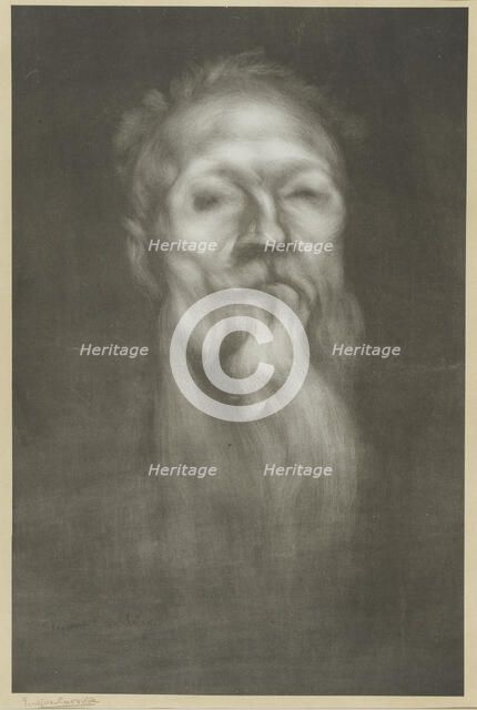Portrait of Auguste Rodin (1840-1917), 1901. Creator: Carrière; Eugène (1849-1906).