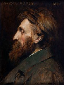 Portrait of Auguste Rodin, 1881. Creator: Francois Flameng