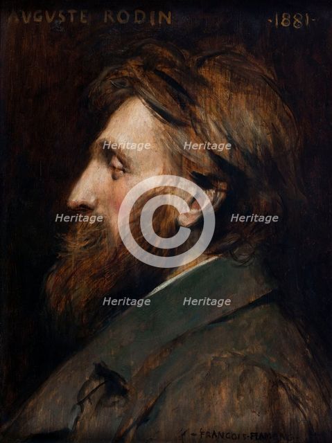Portrait of Auguste Rodin, 1881. Creator: Francois Flameng.