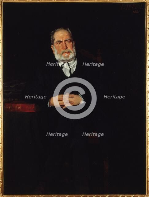 Portrait of Auguste Rogeard (1820-1896), publicist, 1881. Creator: Louis Tinayre.