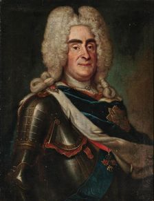 Portrait of Augustus II the Strong (1670-1733) with the Polish Order of the White Eagle, c1730. Creator: Anonymous ()