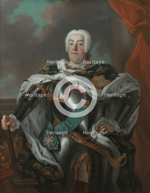 Portrait of Augustus III of Poland. Artist: Silvestre, Louis de (1675-1760)