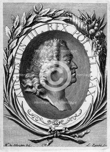 Portrait of Augustus III of Poland. Artist: Zucchi, Lorenzo (1704-1779)