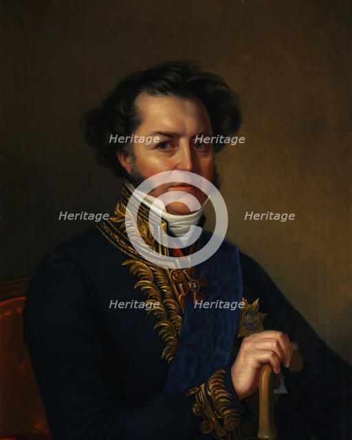 Portrait of Avraam Norov (1795-1869), 1857. Artist: Kaniewski, Jan Ksawery (1805-1867)