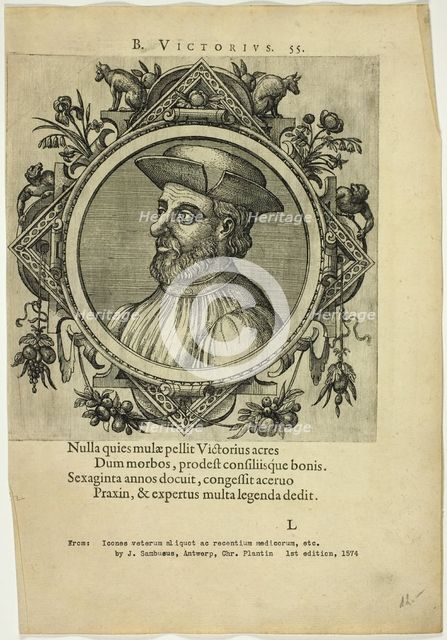 Portrait of B. Victorius, published 1574. Creators: Unknown, Johannes Sambucus.