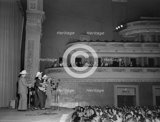 Portrait of Bob McCoy and Ernest Tubb, Carnegie Hall, New York, N.Y., Sept. 18-19, 1947. Creator: William Paul Gottlieb.