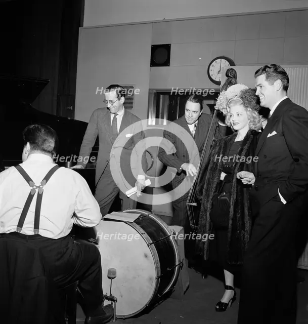 Portrait of Bob Haggart, Marion Hutton, and Gordon MacRae, New York, N.Y., 1946. Creator: William Paul Gottlieb.