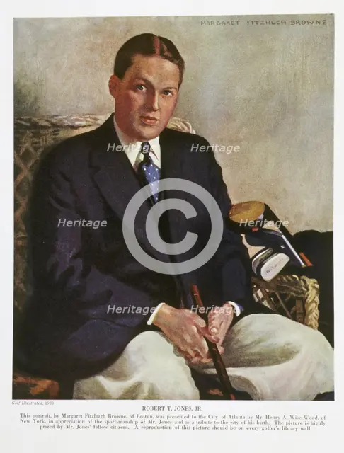 Portrait of Bobby Jones, 1930. Creator: Margaret Fitzhugh Browne.