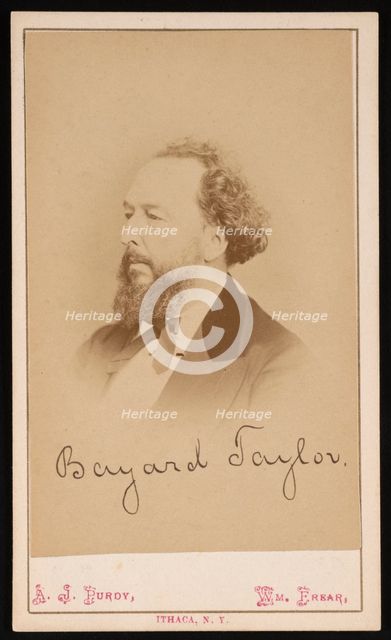 Portrait of Bayard Taylor (1825-1878), Before 1878. Creator: Purdy & Frear.
