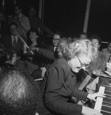 Portrait of Baby Dodds and Bunty Pendelton, Riverboat on the Hudson, N.Y., ca. July 1947. Creator: William Paul Gottlieb