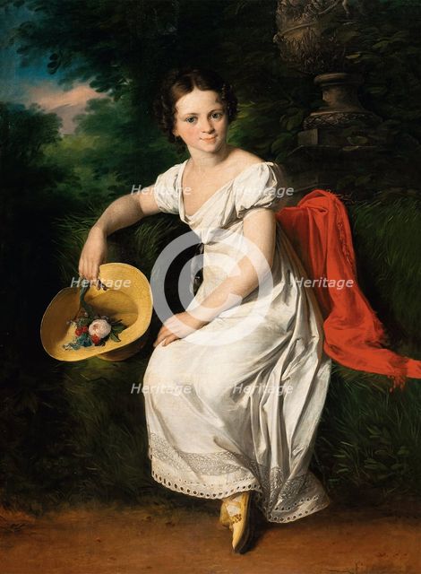 Portrait of ballet dancer Tatyana Karpakova (1812-1842), 1828. Creator: Vasily Tropinin.