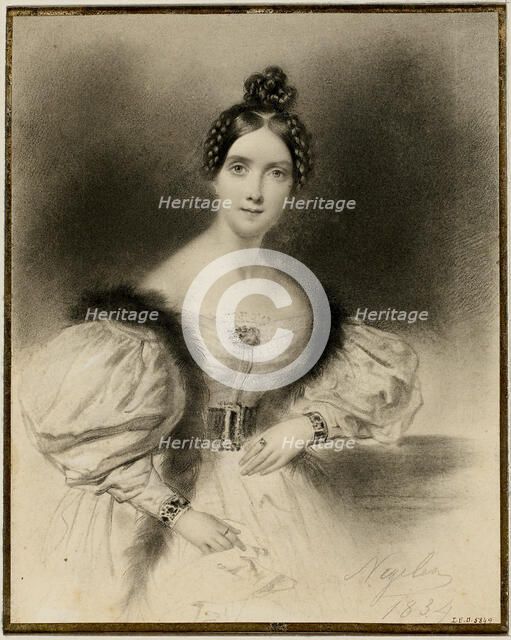 Portrait of Ballet dancer Carlotta Grisi (1819-1899), 1834. Creator: Negelen, Joseph-Mathias (1792-1870).