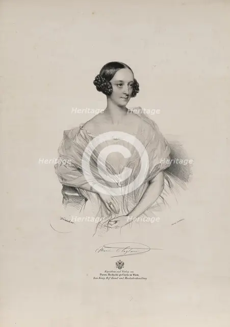 Portrait of ballet dancer Marie Taglioni (1804-1884), c.1839. Creator: Kriehuber, Josef (1800-1876).