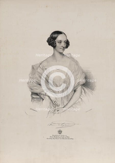 Portrait of ballet dancer Marie Taglioni (1804-1884), c.1839. Creator: Kriehuber, Josef (1800-1876).