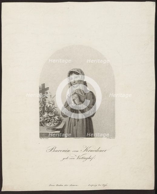 Portrait of Barbara Juliane von Krüdener (1764-1824). Artist: Meyer, Friedrich Wilhelm, the Elder  