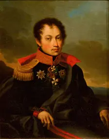 Portrait of Baron G.V. Rosen, 1817. Creator: Afanasy Burtsev