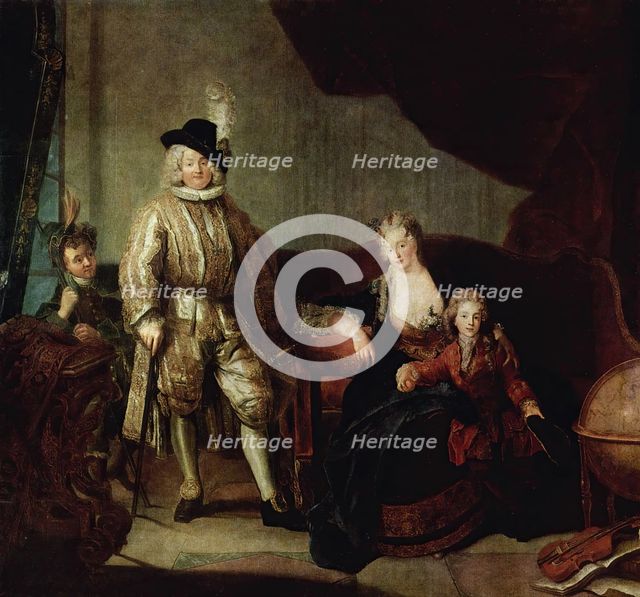 Portrait of Baron von Erlach with his Family, 1711. Creator: Antoine Pesne.