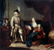 Portrait of Baron von Erlach with his Family c1710. Artist: Antoine Pesne