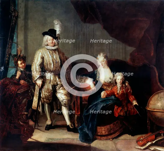 'Portrait of Baron von Erlach with his Family', c1710. Artist: Antoine Pesne