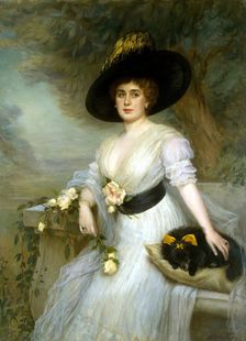 Portrait of Baroness D. E. Grevenits, 1912. Creator: Victor Schtember