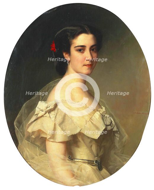 Portrait of Baroness Lina Yxkull-Gyllenband (1840-1911), née von Adelson, 1863.