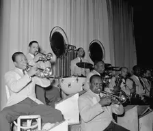 Portrait of Barney Bigard, Ben Webster, Otto..., Howard Theater(?), Washington, D.C., 1938. Creator: William Paul Gottlieb