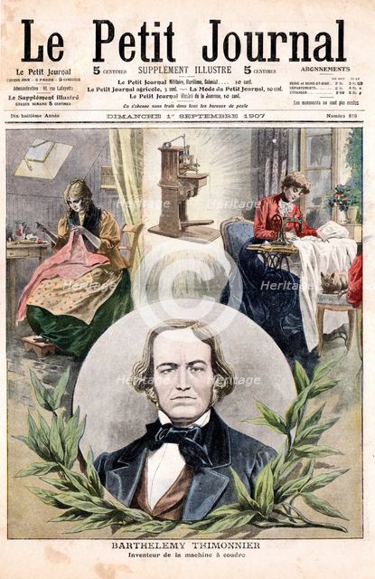 Portrait of Barthélemy Thimonnier (1793-1857), 1907.