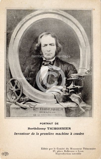 Portrait of Barthélemy Thimonnier (1793-1857), 1900s.